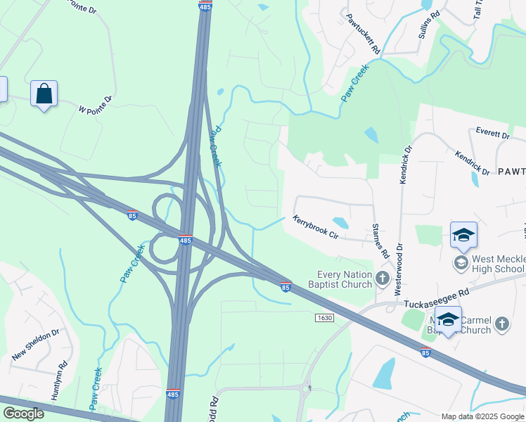 map of restaurants, bars, coffee shops, grocery stores, and more near 2013 Talbert Court in Charlotte