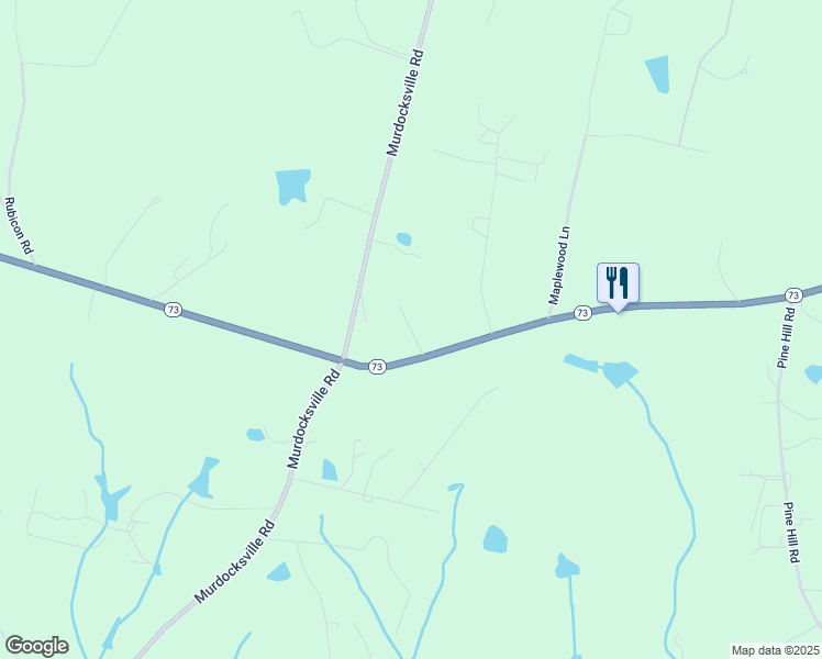 map of restaurants, bars, coffee shops, grocery stores, and more near Hiddenwood Lane in Moore County