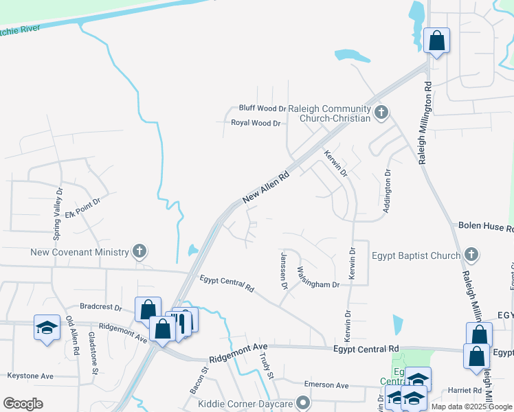 map of restaurants, bars, coffee shops, grocery stores, and more near 4582 Sawmill Drive in Memphis
