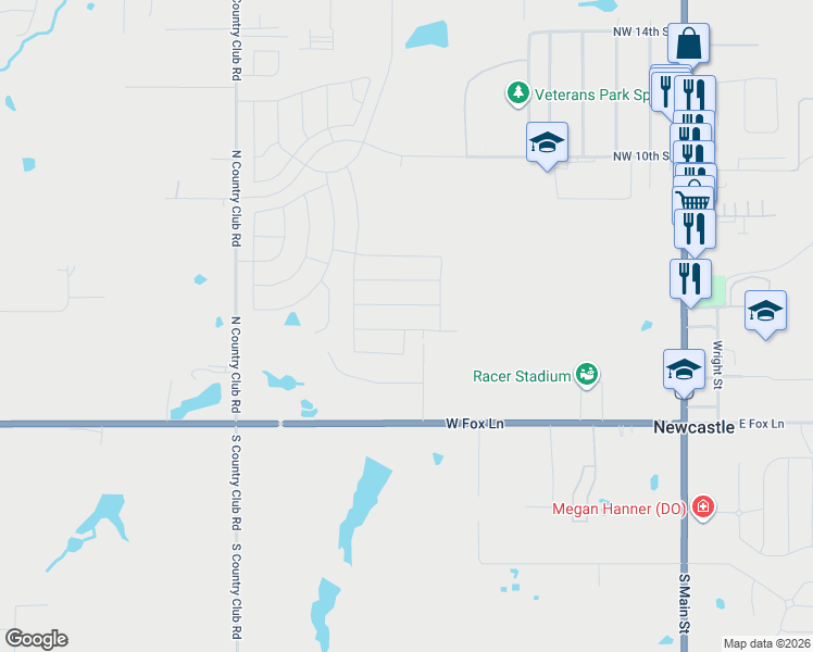 map of restaurants, bars, coffee shops, grocery stores, and more near 205 Larry Street in Newcastle