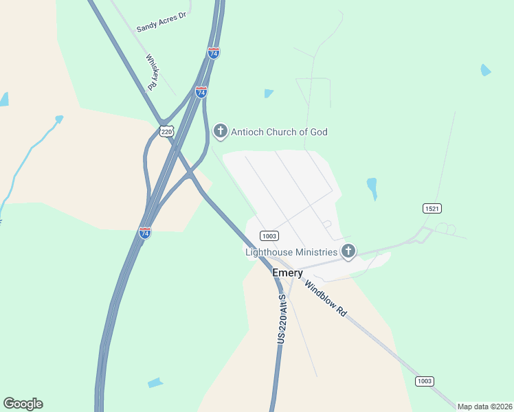 map of restaurants, bars, coffee shops, grocery stores, and more near 3827 US 220 Alternate South in Candor