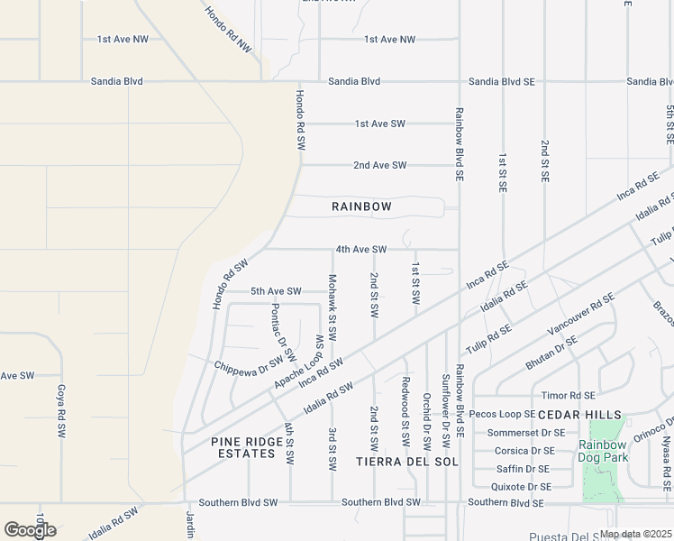 map of restaurants, bars, coffee shops, grocery stores, and more near 424 Mohawk Street Southwest in Rio Rancho