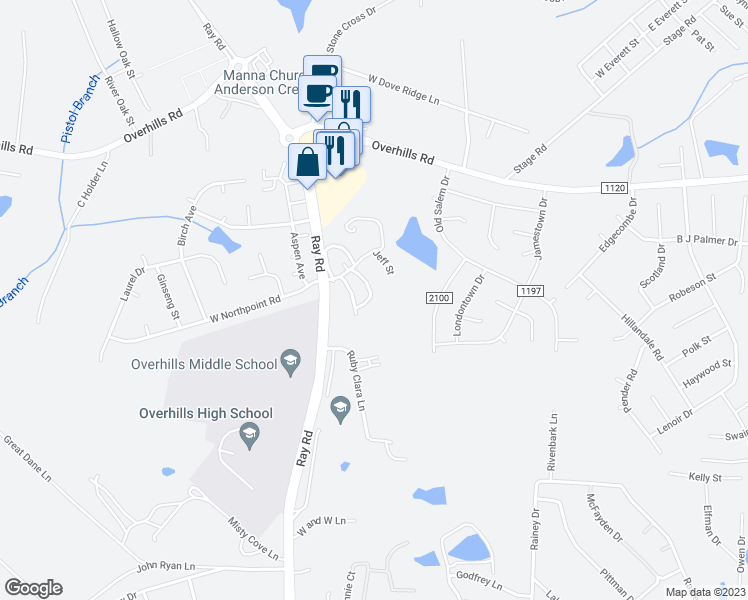 map of restaurants, bars, coffee shops, grocery stores, and more near 89 Pinecrest Drive in Spring Lake