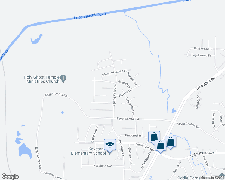 map of restaurants, bars, coffee shops, grocery stores, and more near 4571 Spring Valley Drive in Memphis