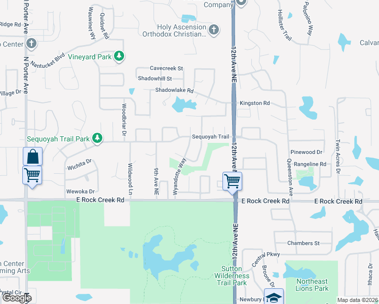map of restaurants, bars, coffee shops, grocery stores, and more near 1000 Quanah Parker Trail in Norman