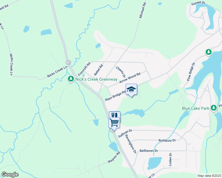 map of restaurants, bars, coffee shops, grocery stores, and more near 155 Wedgewood Circle in Carthage