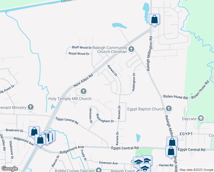 map of restaurants, bars, coffee shops, grocery stores, and more near 3827 Bryson Cove in Memphis