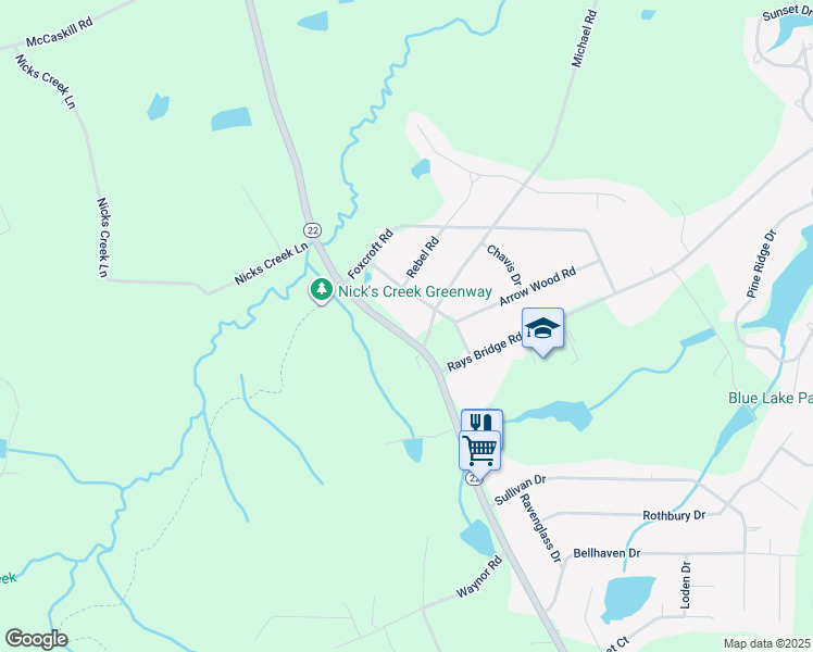 map of restaurants, bars, coffee shops, grocery stores, and more near 7267 North Carolina 22 in Carthage