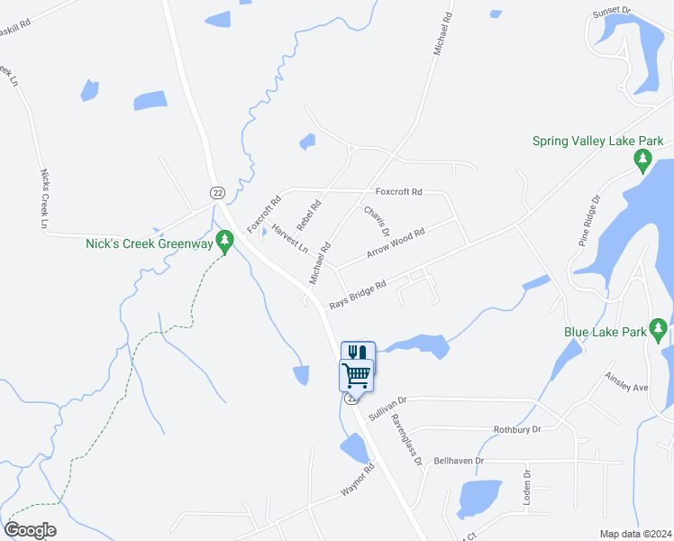 map of restaurants, bars, coffee shops, grocery stores, and more near 139 Wedgewood Circle in Carthage