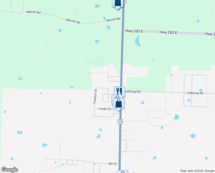 map of restaurants, bars, coffee shops, grocery stores, and more near 57 Trenton Drive in Greenbrier