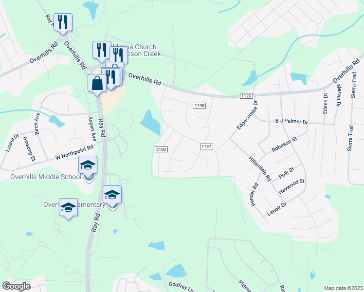 map of restaurants, bars, coffee shops, grocery stores, and more near 43 Londontown Drive in Spring Lake