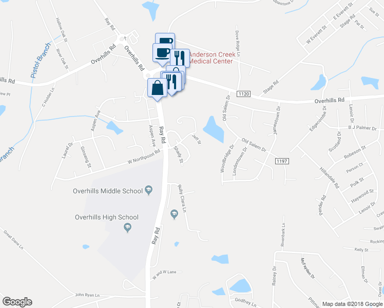 map of restaurants, bars, coffee shops, grocery stores, and more near 75 Pinecrest Drive in Spring Lake