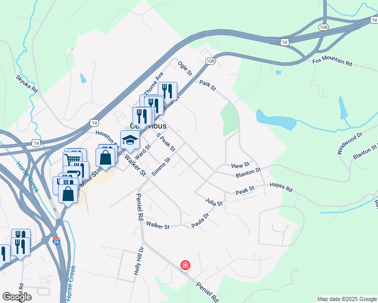map of restaurants, bars, coffee shops, grocery stores, and more near 230 Blanton Street in Columbus