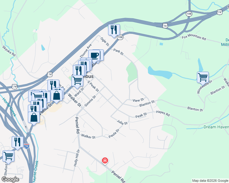 map of restaurants, bars, coffee shops, grocery stores, and more near 291 Blanton Street in Columbus