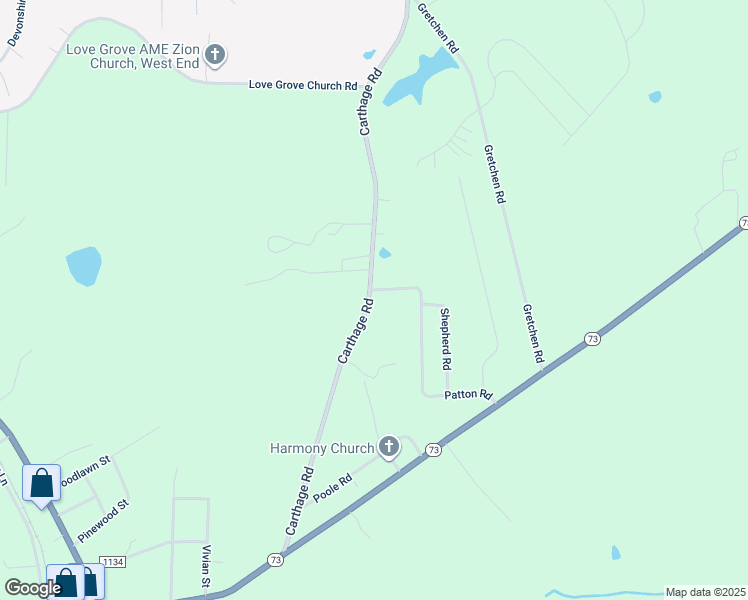 map of restaurants, bars, coffee shops, grocery stores, and more near Highway 211 in Pinehurst