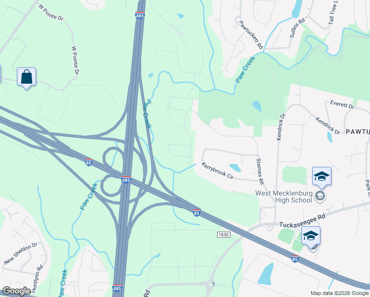 map of restaurants, bars, coffee shops, grocery stores, and more near in Charlotte