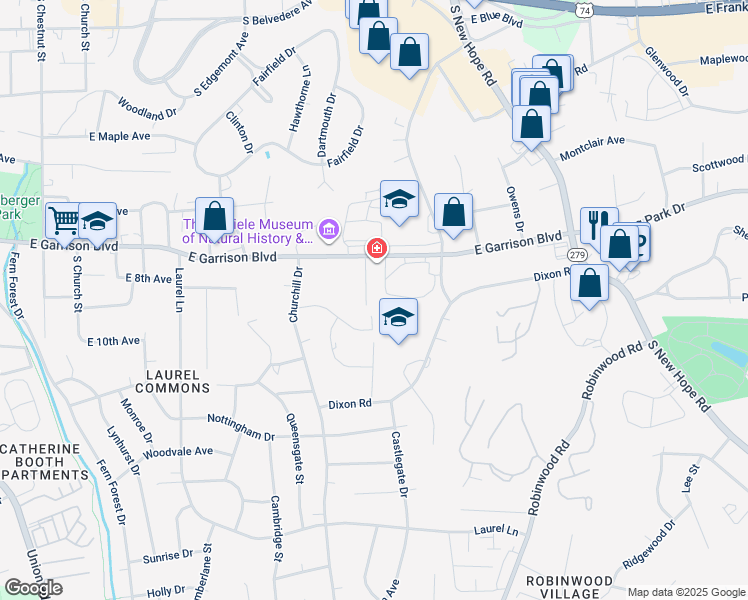 map of restaurants, bars, coffee shops, grocery stores, and more near 850 Majestic Court in Gastonia