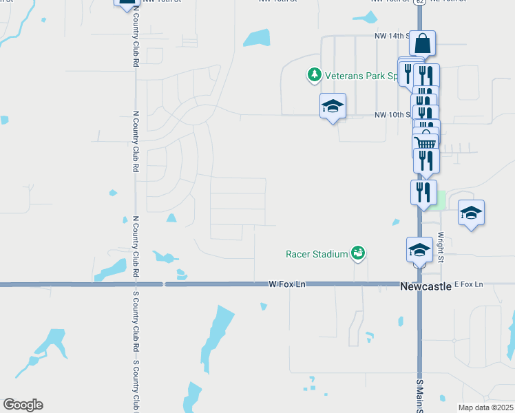 map of restaurants, bars, coffee shops, grocery stores, and more near 214 Larry Street in Newcastle