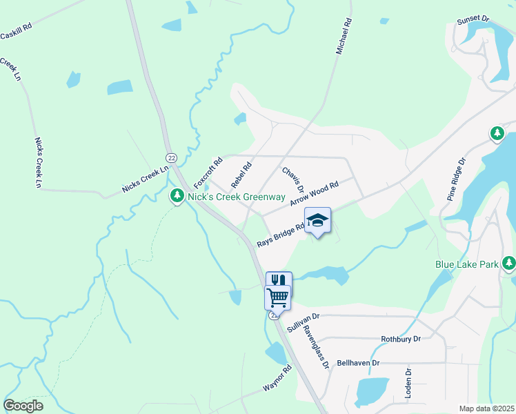 map of restaurants, bars, coffee shops, grocery stores, and more near 115 Wedgewood Circle in Carthage