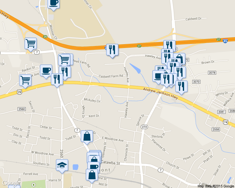 map of restaurants, bars, coffee shops, grocery stores, and more near 107 Garrison Drive in Belmont