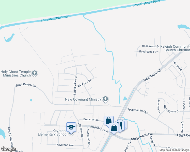 map of restaurants, bars, coffee shops, grocery stores, and more near 3438 Elk Point Drive in Memphis
