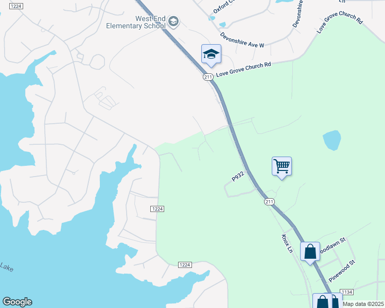 map of restaurants, bars, coffee shops, grocery stores, and more near 110 Cedar Court in Seven Lakes