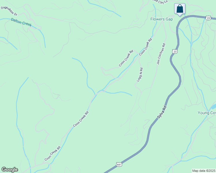 map of restaurants, bars, coffee shops, grocery stores, and more near Coon Creek Road in Franklin