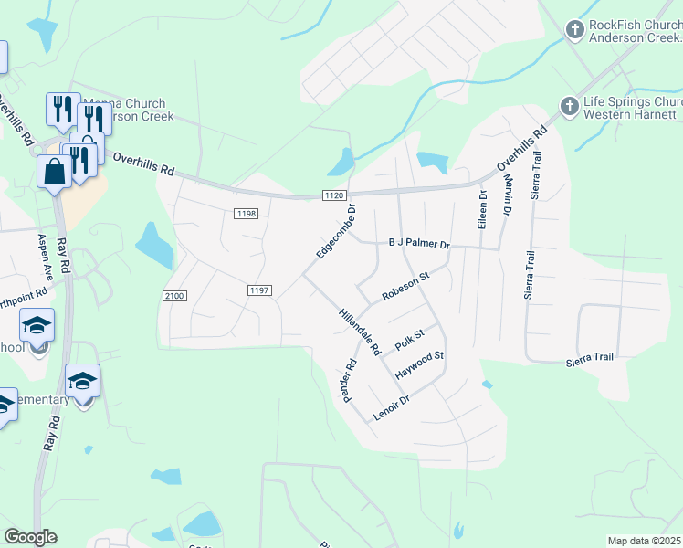 map of restaurants, bars, coffee shops, grocery stores, and more near 55 Hillandale Road in Spring Lake