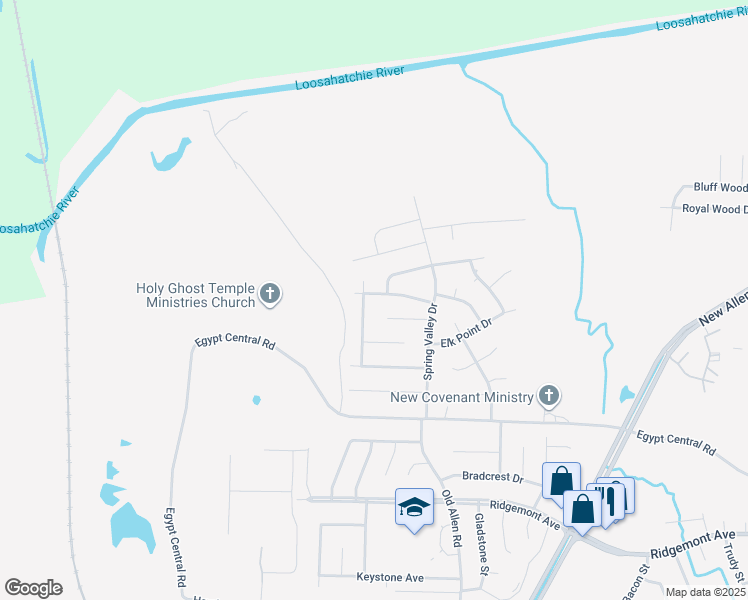 map of restaurants, bars, coffee shops, grocery stores, and more near 3265 Flower Valley Ave in Memphis