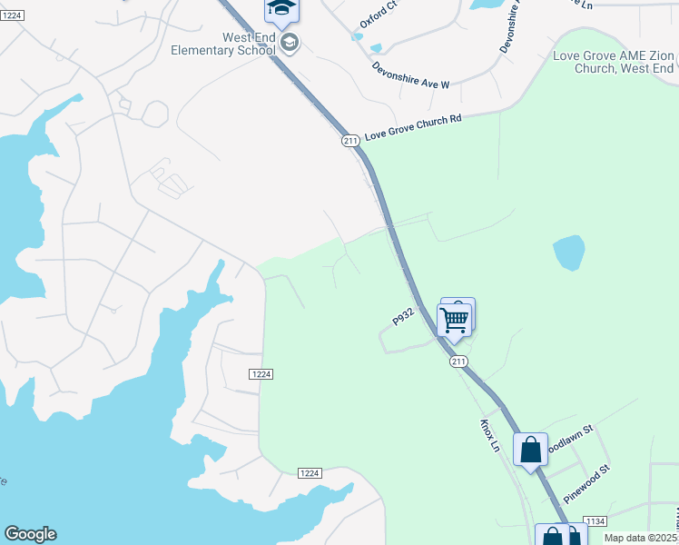 map of restaurants, bars, coffee shops, grocery stores, and more near 103 Cedar Court in Seven Lakes