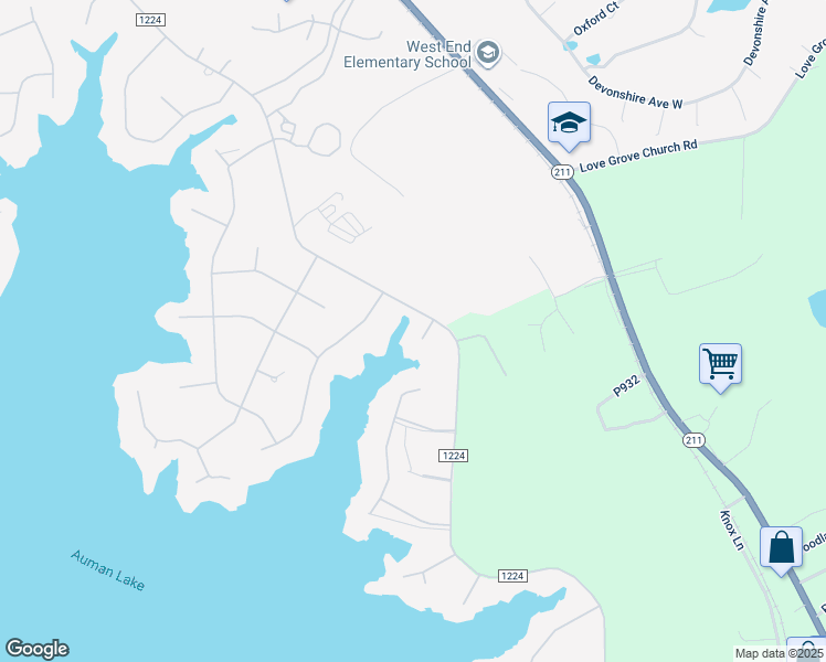 map of restaurants, bars, coffee shops, grocery stores, and more near 104 Wagoner Court in Seven Lakes