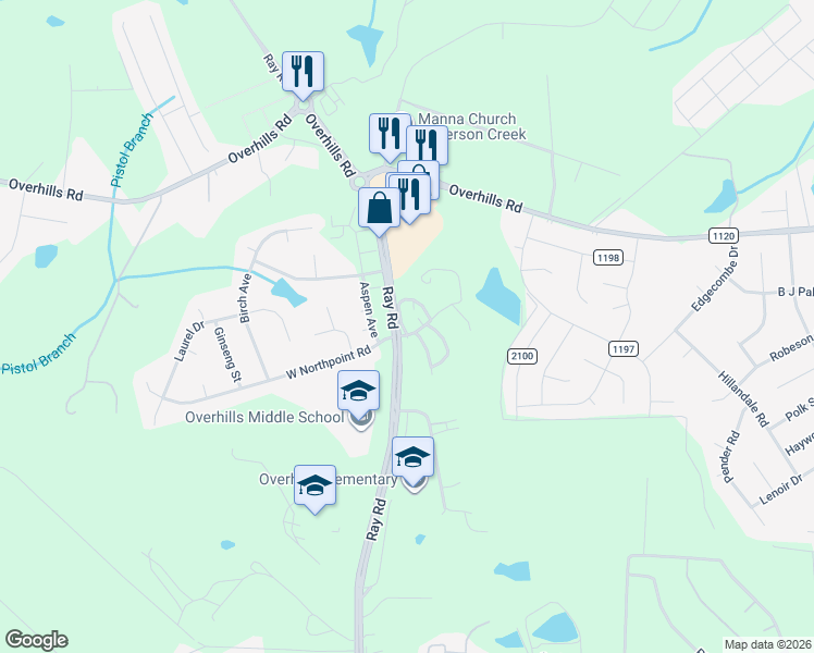 map of restaurants, bars, coffee shops, grocery stores, and more near 16 Wedgewood Drive in Spring Lake
