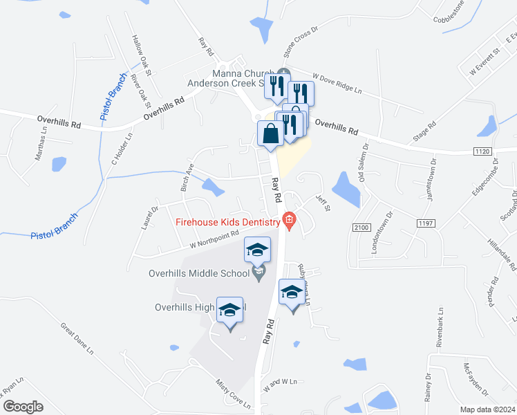 map of restaurants, bars, coffee shops, grocery stores, and more near 79 Birch Avenue in Spring Lake