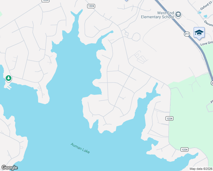 map of restaurants, bars, coffee shops, grocery stores, and more near 141 Otter Drive in Seven Lakes