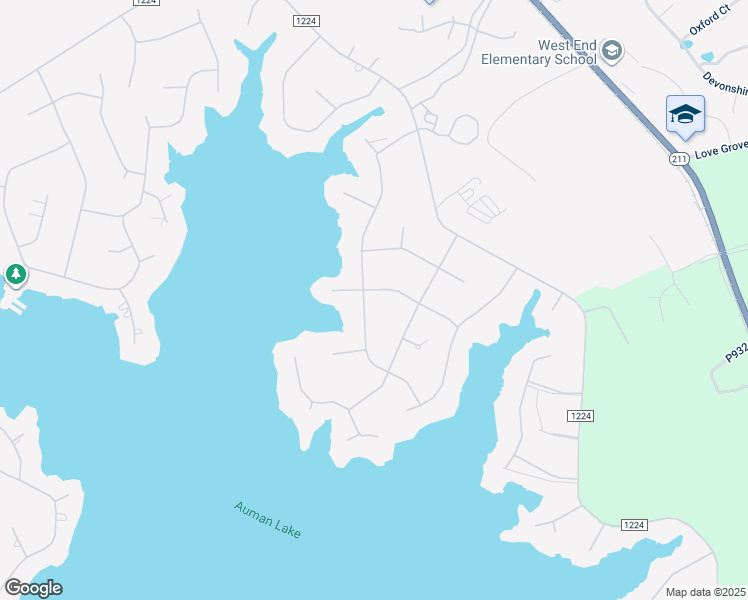 map of restaurants, bars, coffee shops, grocery stores, and more near 139 Otter Drive in Seven Lakes