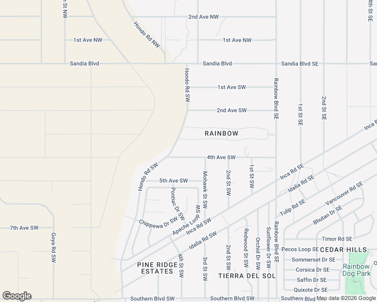 map of restaurants, bars, coffee shops, grocery stores, and more near 321 4th Avenue Northeast in Rio Rancho