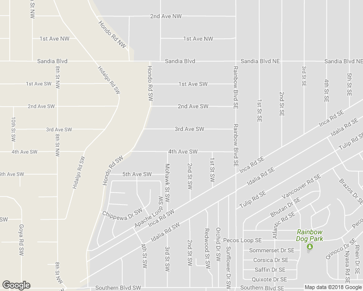 map of restaurants, bars, coffee shops, grocery stores, and more near 205 4th Avenue Southwest in Rio Rancho