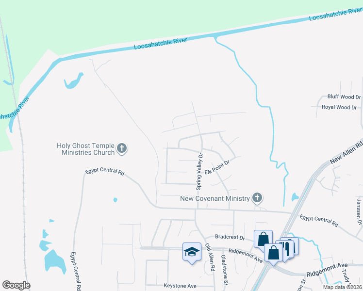 map of restaurants, bars, coffee shops, grocery stores, and more near 4620 Crystal Springs Drive in Memphis