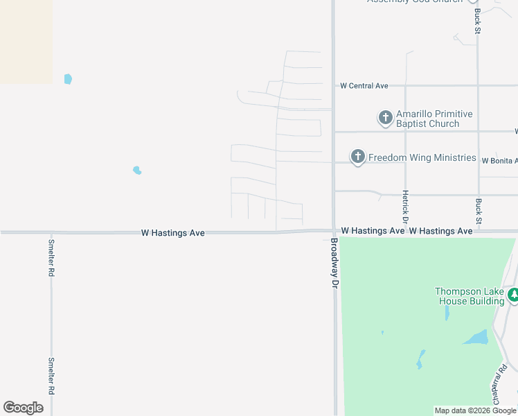 map of restaurants, bars, coffee shops, grocery stores, and more near West Hastings Avenue in Amarillo