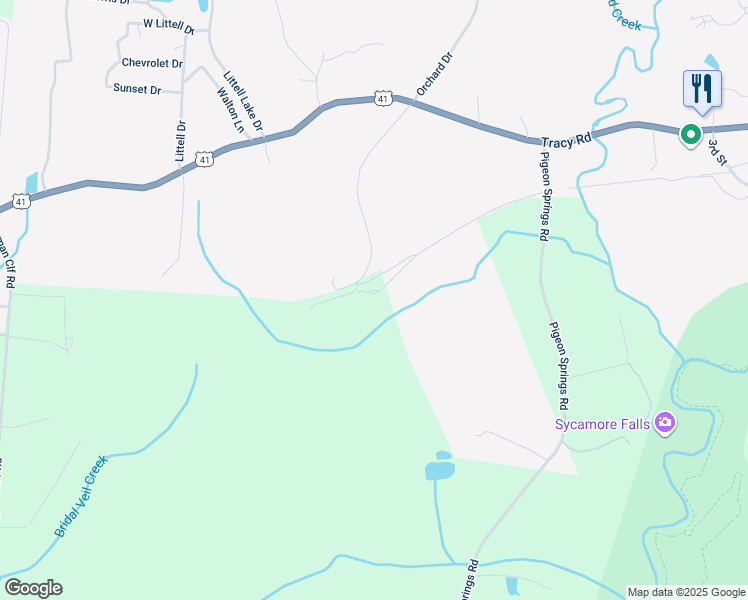 map of restaurants, bars, coffee shops, grocery stores, and more near 491 Industrial Drive in Tracy City