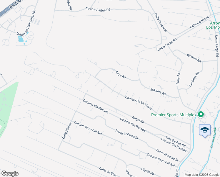 map of restaurants, bars, coffee shops, grocery stores, and more near 1051 Camino De La Tierra in Corrales