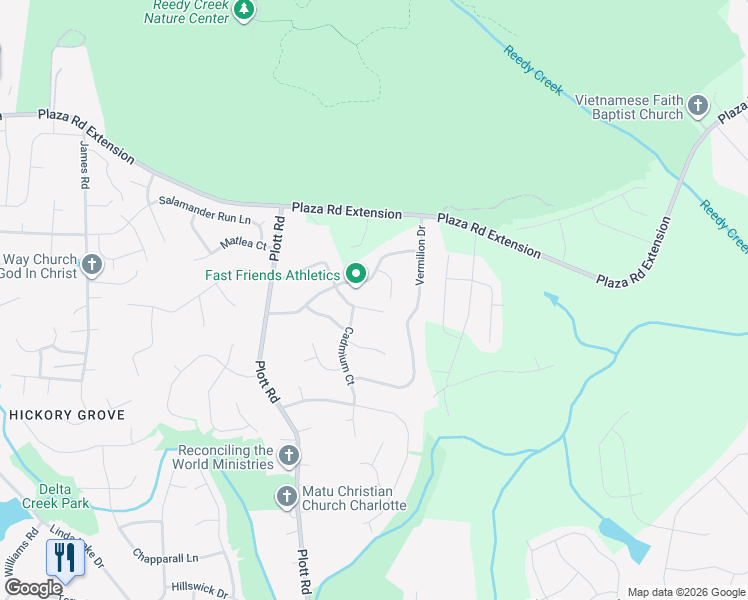 map of restaurants, bars, coffee shops, grocery stores, and more near in Charlotte