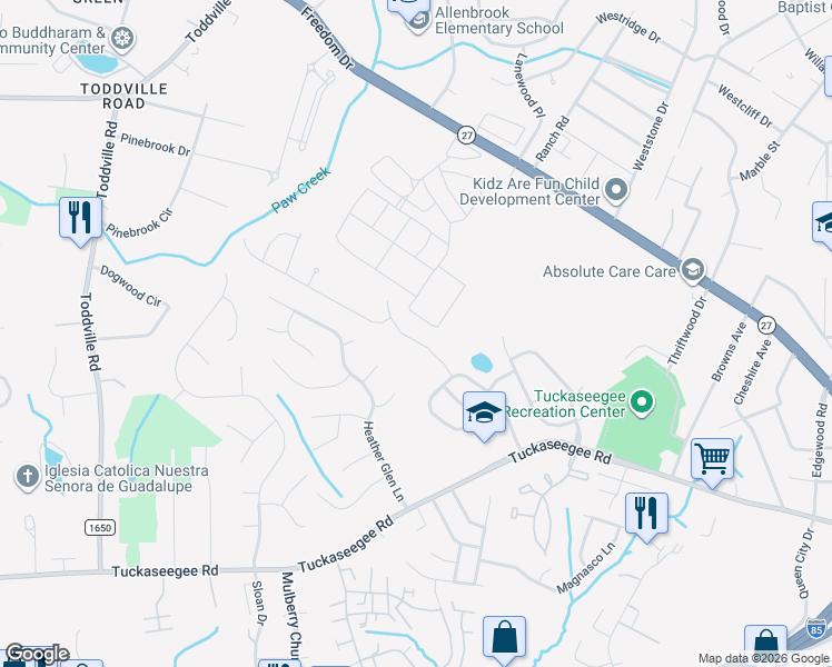 map of restaurants, bars, coffee shops, grocery stores, and more near in Charlotte