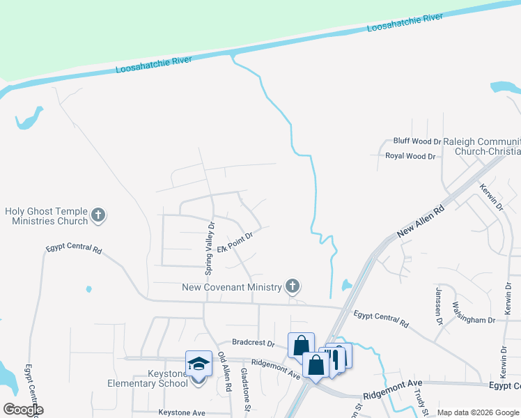 map of restaurants, bars, coffee shops, grocery stores, and more near 3438 Elk Point Drive in Memphis