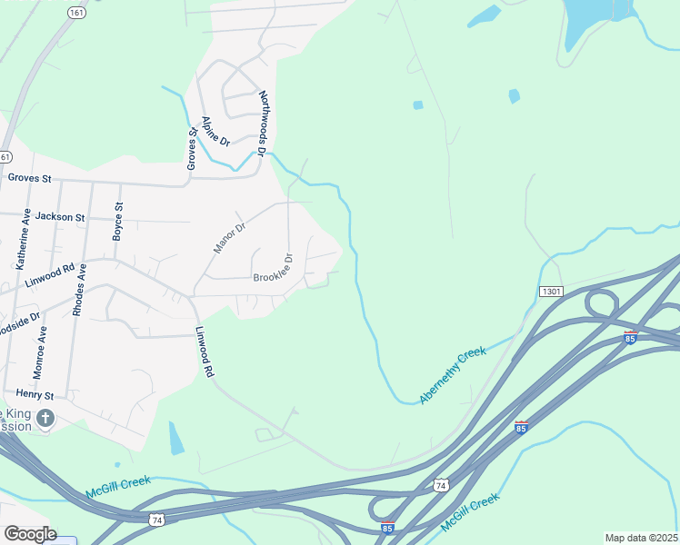 map of restaurants, bars, coffee shops, grocery stores, and more near 236 Eastend Avenue in Kings Mountain