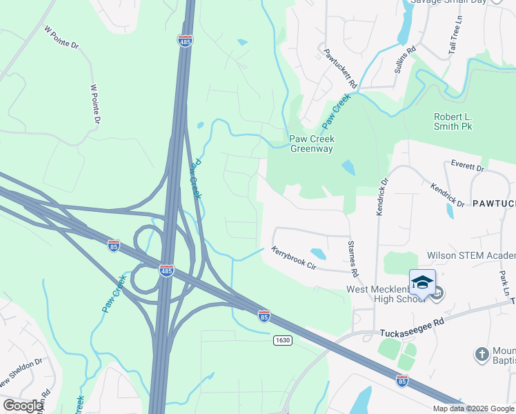 map of restaurants, bars, coffee shops, grocery stores, and more near 2530 Starnes Road in Charlotte