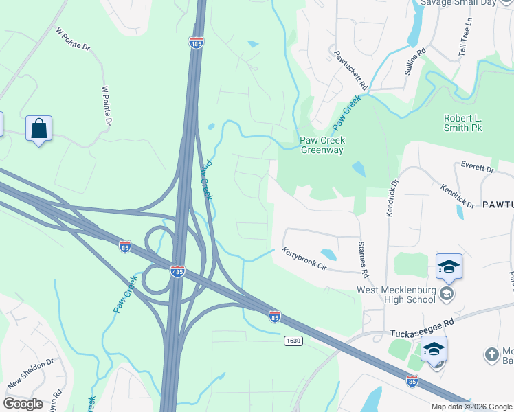 map of restaurants, bars, coffee shops, grocery stores, and more near 3310 Ellingford Road in Charlotte