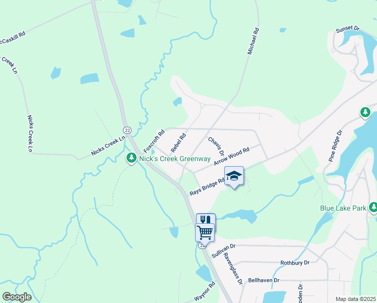 map of restaurants, bars, coffee shops, grocery stores, and more near 642 Michael Road in Carthage