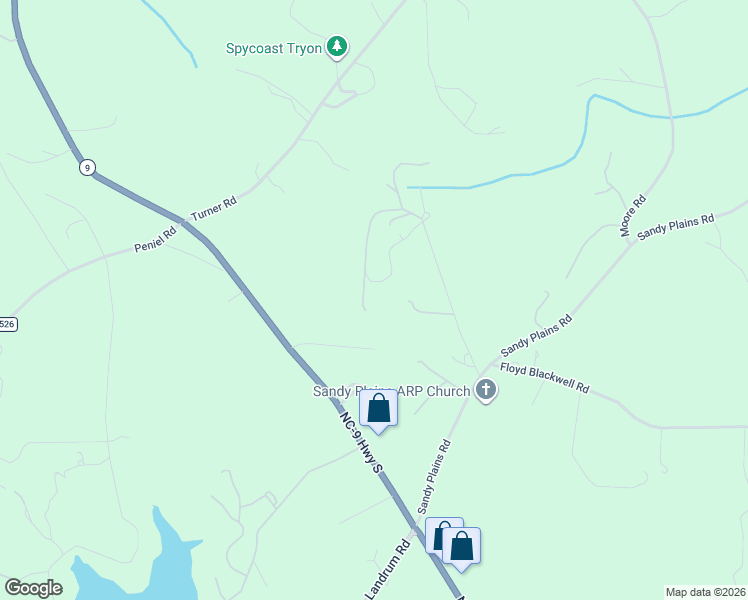 map of restaurants, bars, coffee shops, grocery stores, and more near 683 Buck Road in Tryon