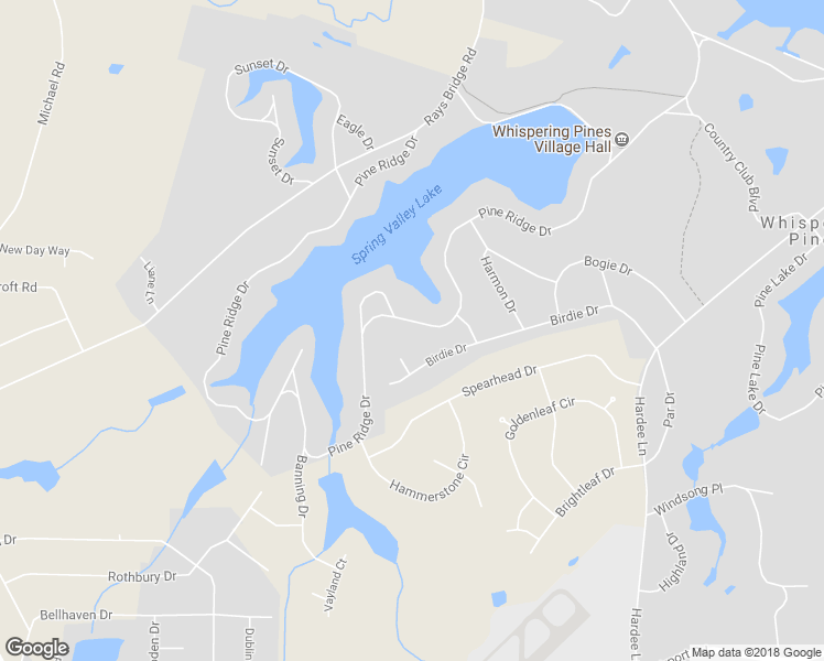 map of restaurants, bars, coffee shops, grocery stores, and more near 95 Pine Ridge Drive in Whispering Pines